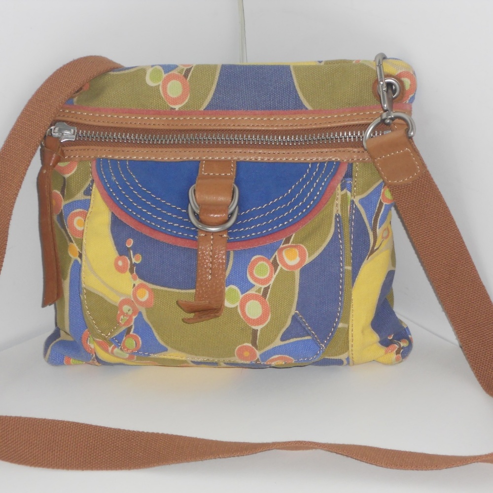 FOSSIL LEATHER/TEXTURE MULTI-COLOR SHOULDER BAG